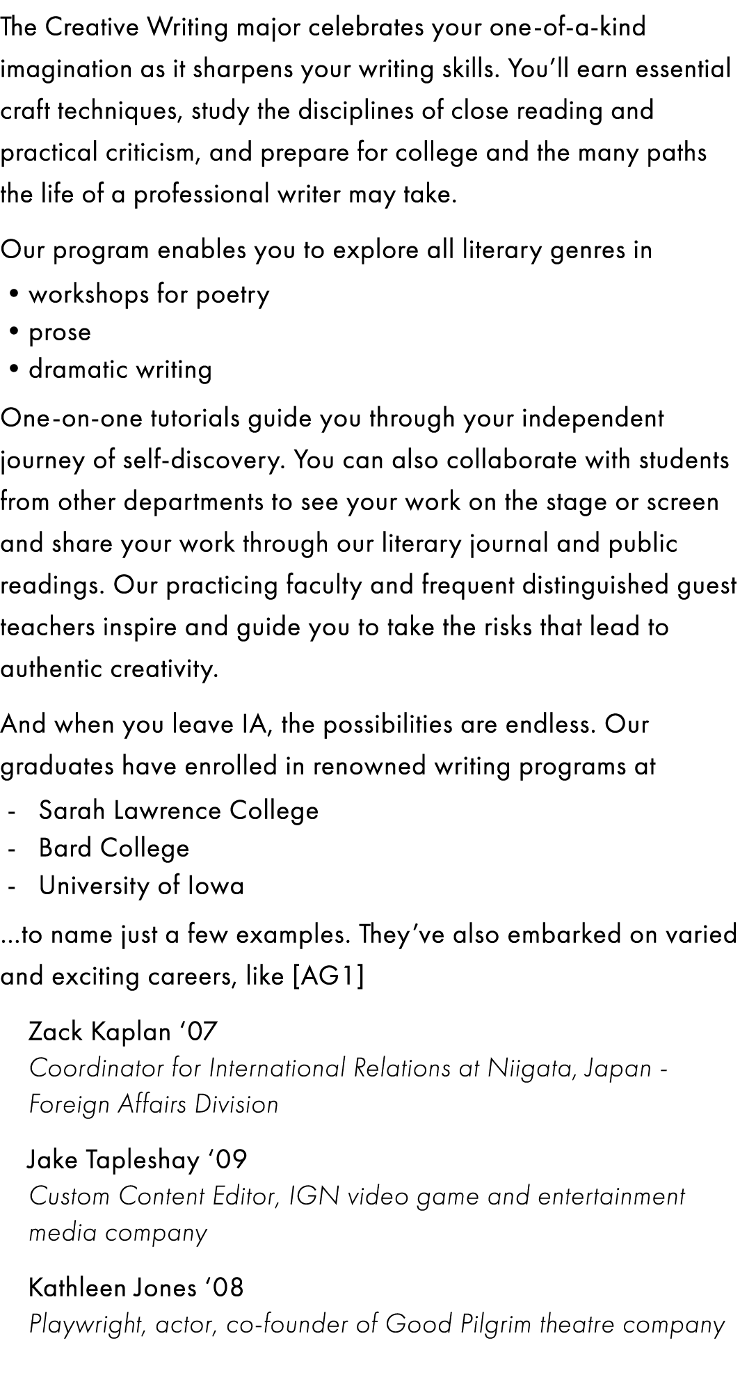 The Creative Writing major celebrates your one-of-a-kind imagination as it sharpens your writing skills. You’ll earn ...