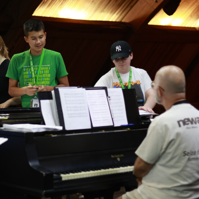 Students during a musical rehearsal.