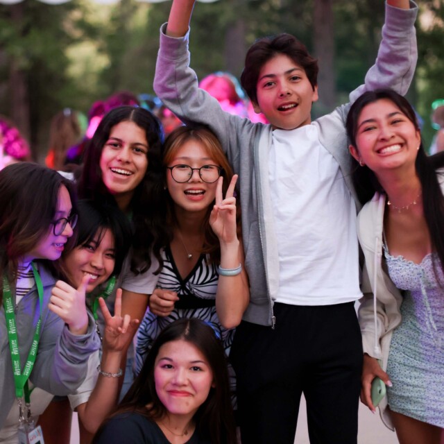 A group of students at a dance.