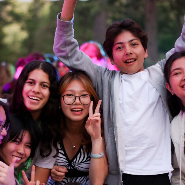 A group of students at a dance.