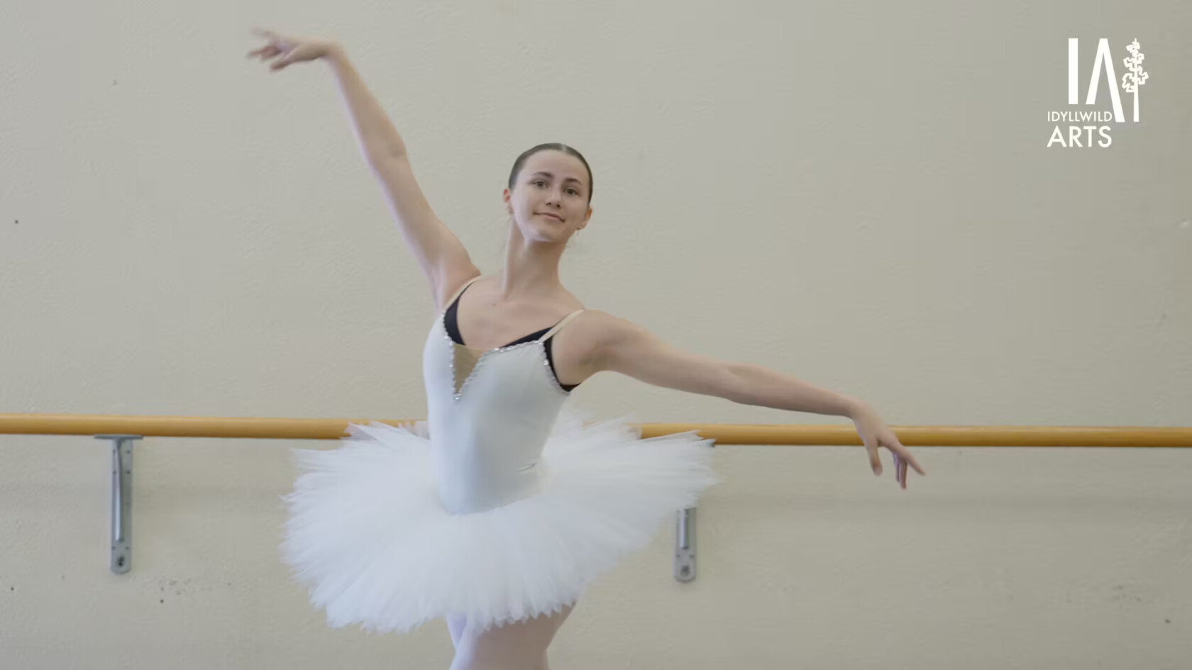 A student practicing ballet.
